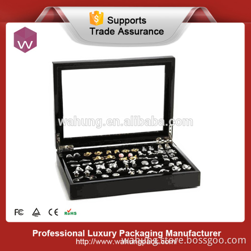 Antique Personalised Glass Top Wooden Cufflink Box